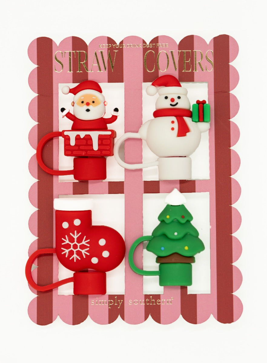 Simply Southern Holiday Straw Covers - Santa