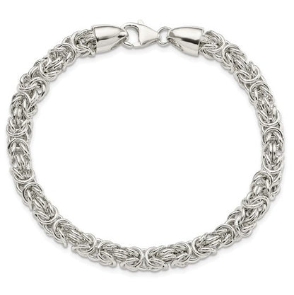 Sterling Silver Polished Byzantine Bracelet - 8.5"