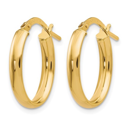 10K Yellow Gold 17mm x 27mm Hoop Earrings