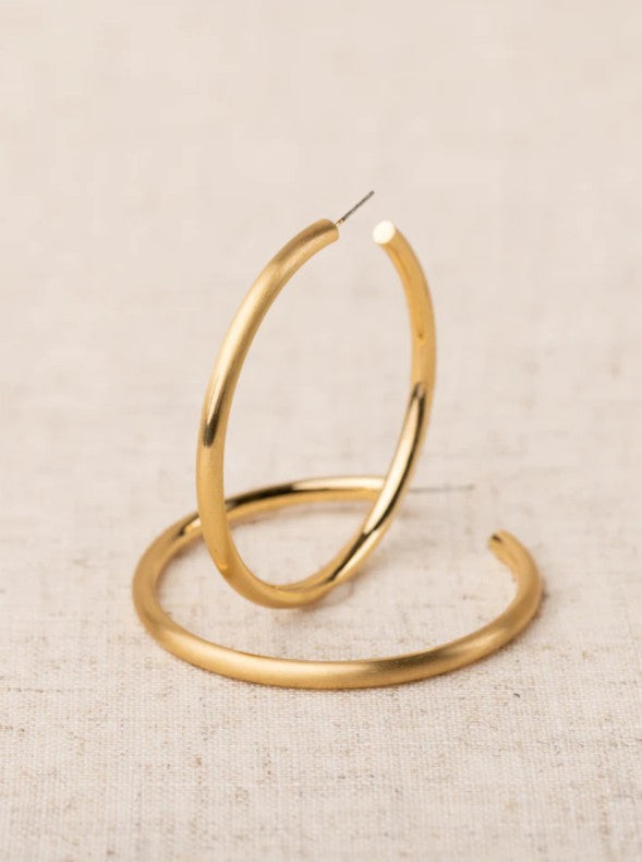 Michelle McDowell Salem Hoop Earrings in Brushed Gold
