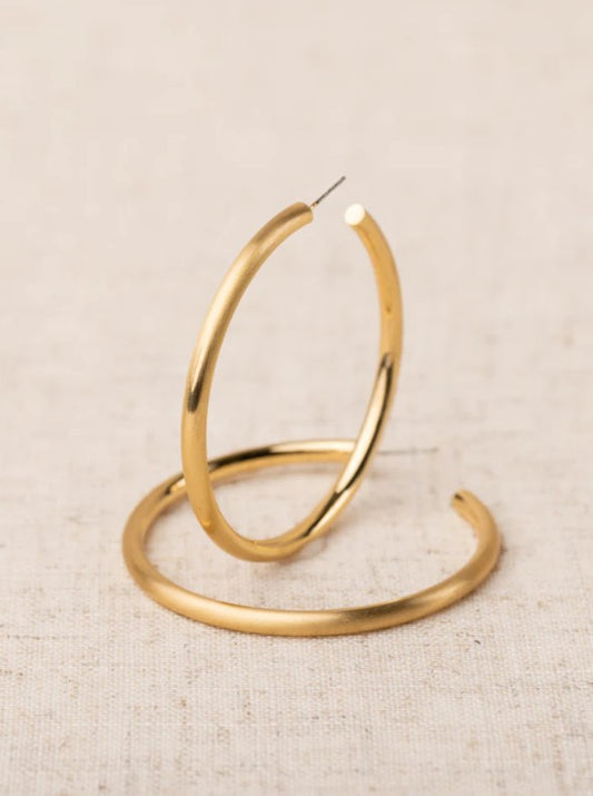 Michelle McDowell Salem Hoop Earrings in Brushed Gold