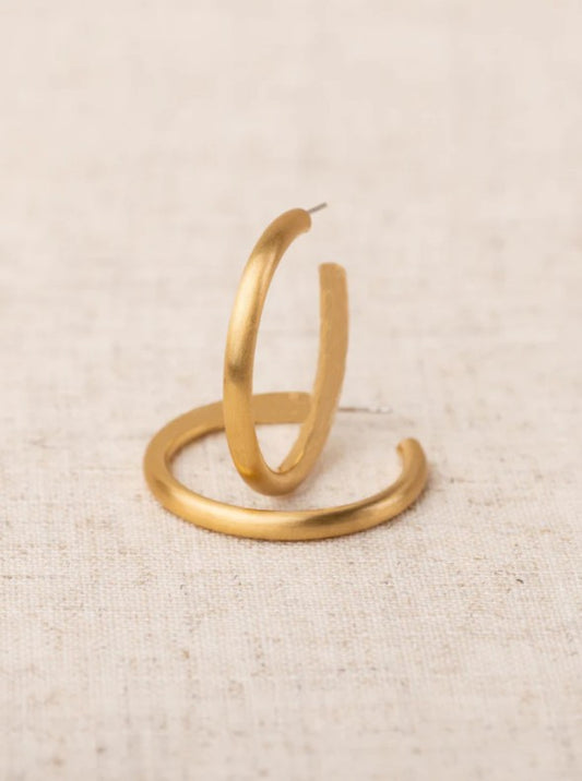 Michelle McDowell Heather Hoop Earrings in Brushed Gold