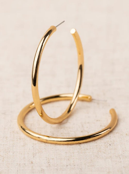 Michelle McDowell Salem Hoop Earrings in Shiny Gold