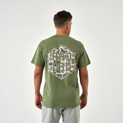 Burlebo Short Sleeve Tee - Rad Dad Deer Camo - Heather Olive