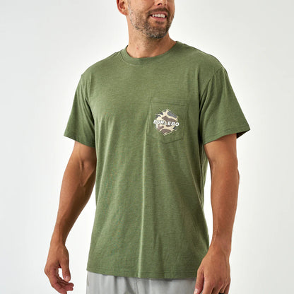 Burlebo Short Sleeve Tee - Rad Dad Deer Camo - Heather Olive