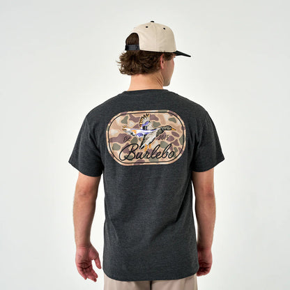 Burlebo Short Sleeve Tee - Ducks Flying In - Heather Black
