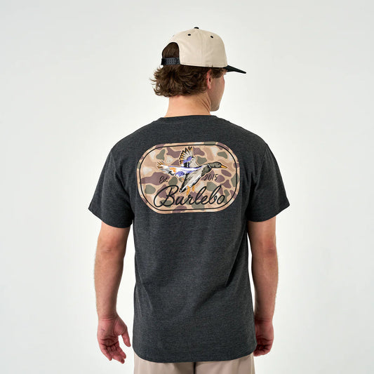 Burlebo Short Sleeve Tee - Ducks Flying In - Heather Black