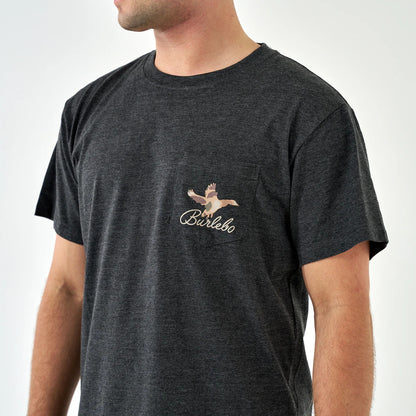 Burlebo Short Sleeve Tee - Ducks Flying In - Heather Black