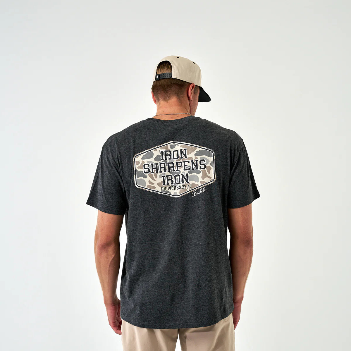 Burlebo Short Sleeve Tee - Iron Sharpens Iron - Heather Black