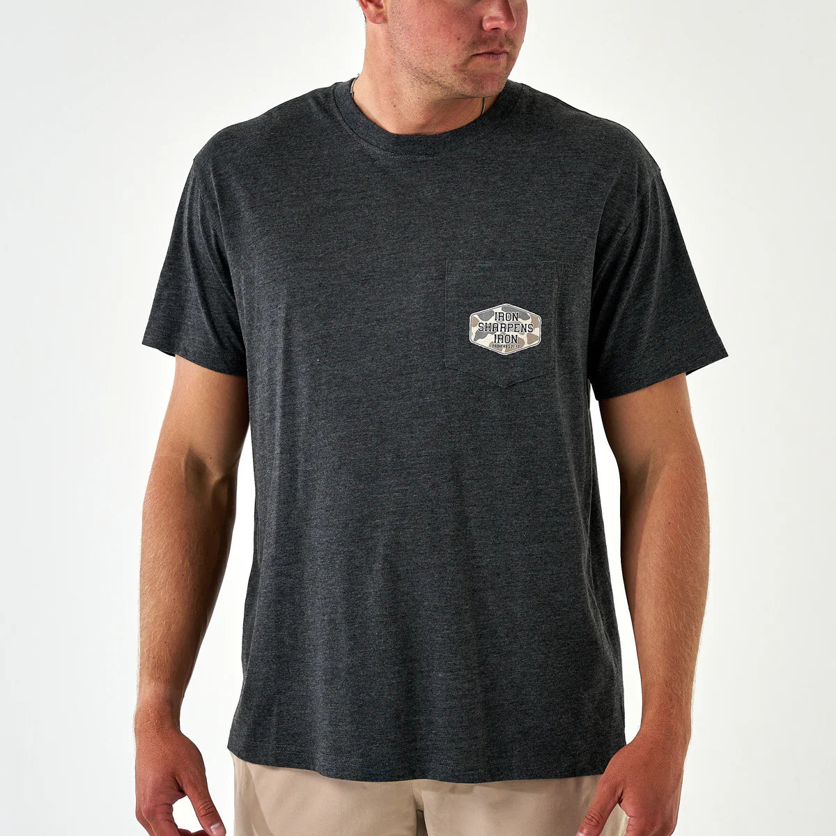Burlebo Short Sleeve Tee - Iron Sharpens Iron - Heather Black