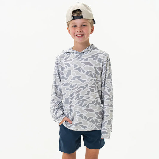Youth Burlebo Performance Hoodie - White Camo