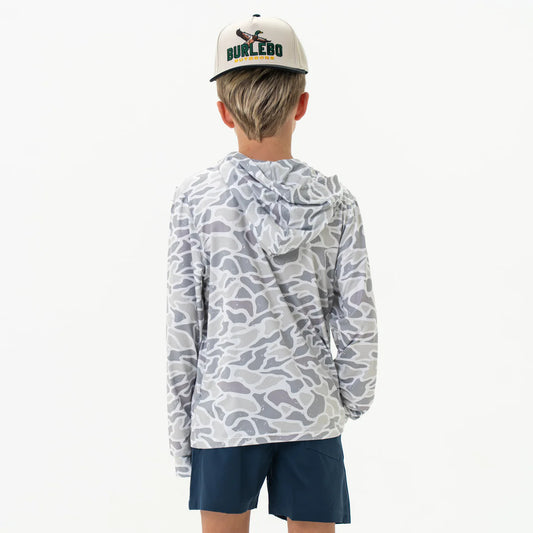 Youth Burlebo Performance Hoodie - White Camo