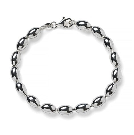 722 KAR630 Southern Gates Sterling Silver 8in 6mm Rice Bead Bracelet 0