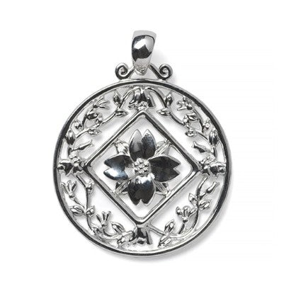 740 DER P1928 Southern Gates Sterling Silver Diamond-Cut Dogwood Pendant 0