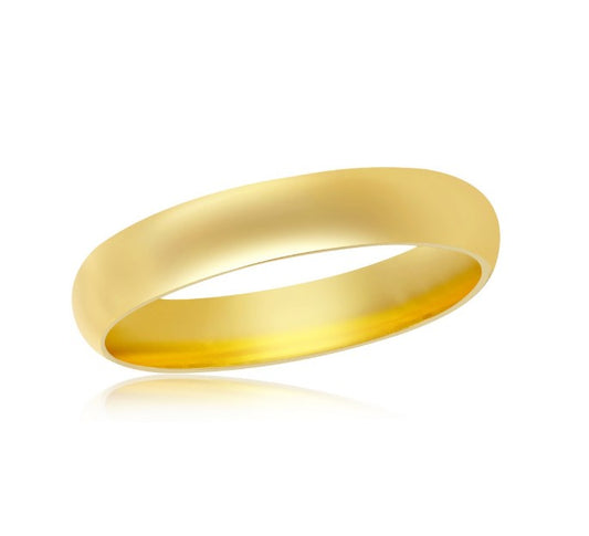 Sterling Silver Gold Plated 4mm Band Ring