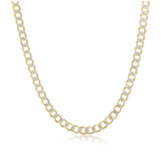 Sterling Silver Gold Plated 4.2mm Cuban Chain - 20"