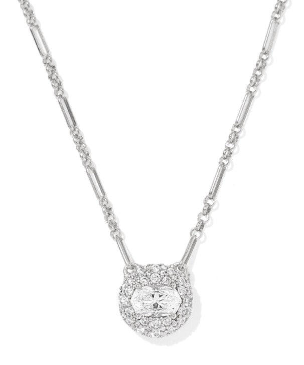 Kendra Scott Bella Short Necklace in Silver White Cubic Zirconia