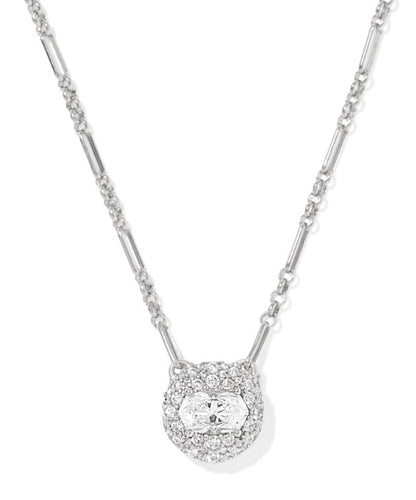 Kendra Scott Bella Short Necklace in Silver White Cubic Zirconia
