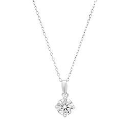 Sterling Silver 7mm Moissanite Solitaire Necklace