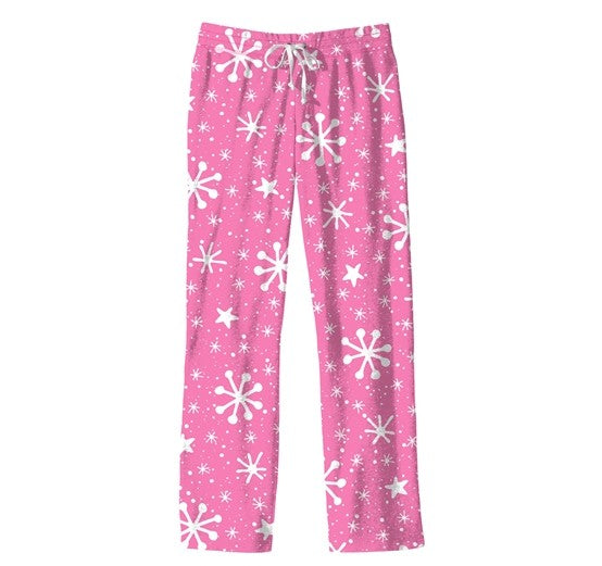SCLP62 Southern Couture Lounge Pants in Pink Snowflake