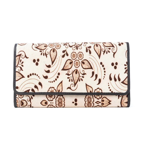 S-13263 Myra Vanilla Vine Woven Wallet in Sepia Bloom