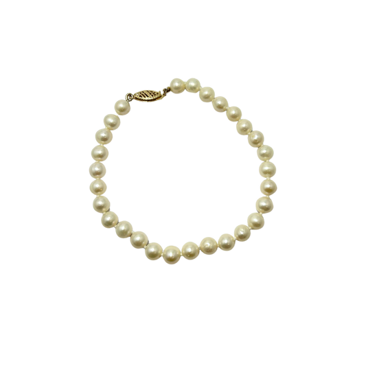 XPRF-6-8 14K YG 8IN 6MM FWP BRAC 14K Yellow Gold 6MM Freshwater Pearl Bracelet - 8"