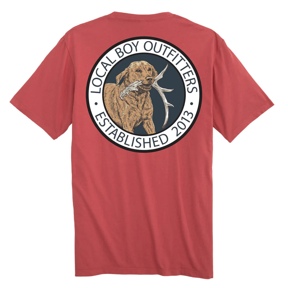 L1000645 Local Boy Antler Retrieve Short Sleeve T-Shirt Brick