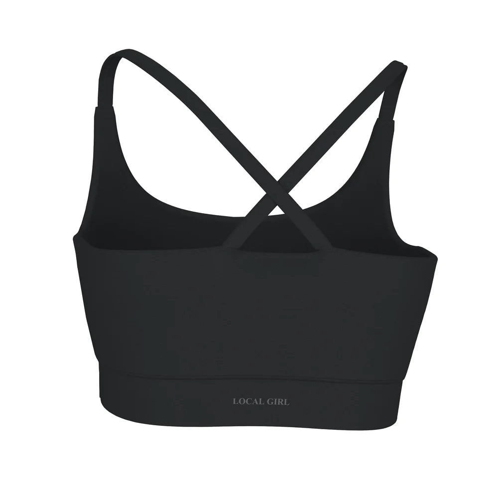 L5140002 Local Girl Sports Bra Top - Black