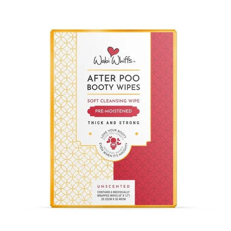 902 Wabi Whiffs 6ct Box Booty Wipes - Unscented