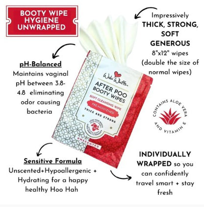 902 Wabi Whiffs 6ct Box Booty Wipes - Unscented