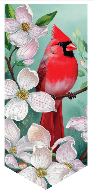 TDQPG6ELS225 Evergreen Everlasting Impressions Cardinal & Dogwoods Flag