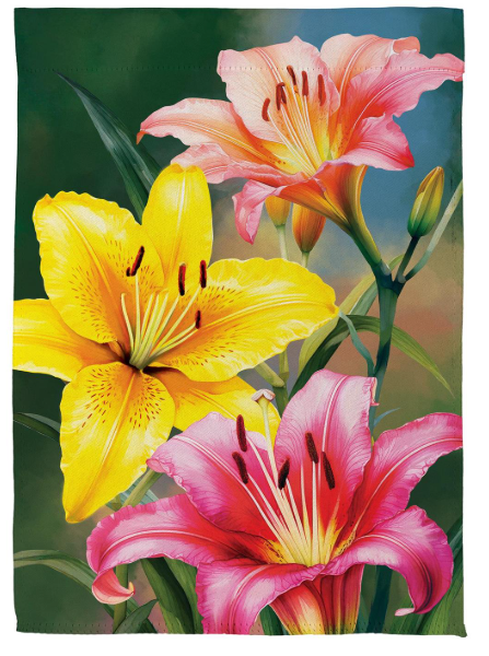 SX9961SGF325 Evergreen Colorful Daylily Garden Flag
