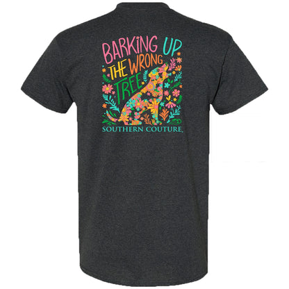 SC1523DH Southern Couture Barking Up the Wrong Tree in Dk. Heather tee