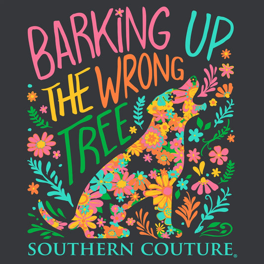 SC1523DH Southern Couture Barking Up the Wrong Tree in Dk. Heather tee