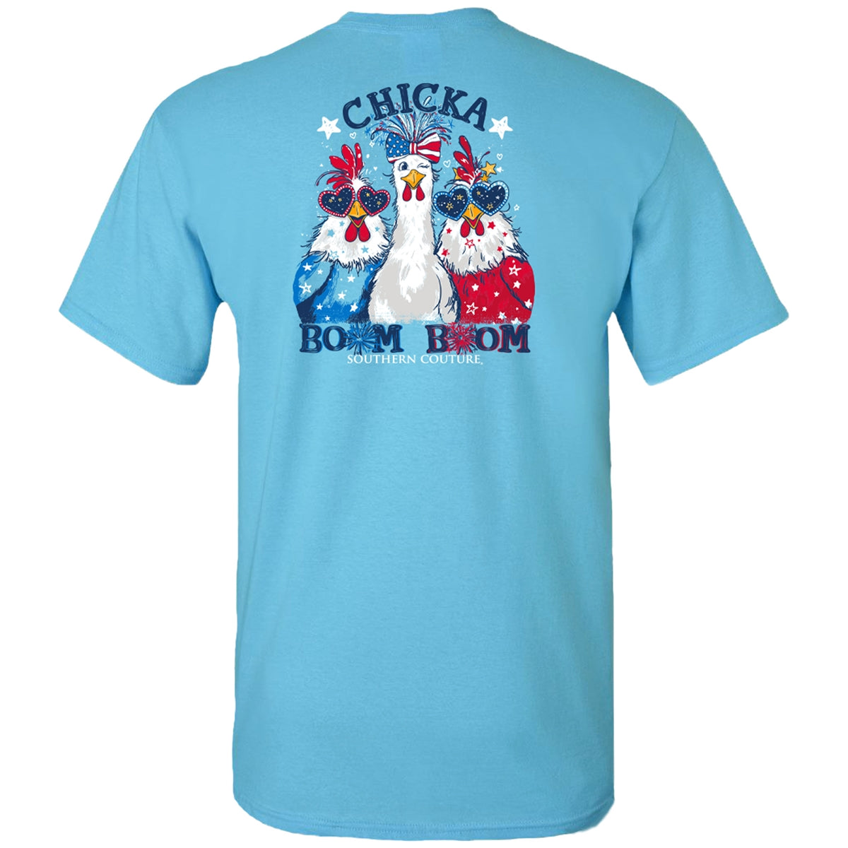 SC1534SK SC Southern Couture Tee Chicka Boom Boom Tee in Sky