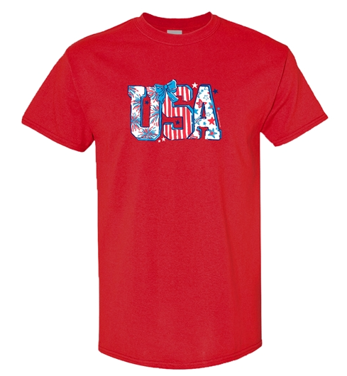 SC1537RD SC Soft Pattern Letter USA in Red