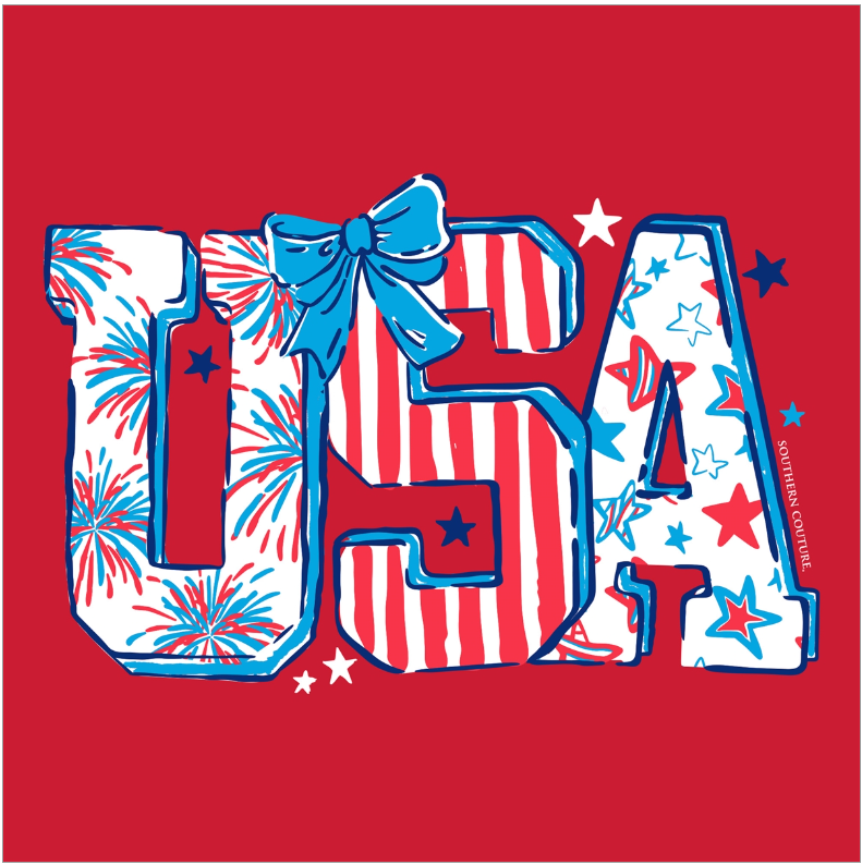 SC1537RD SC Soft Pattern Letter USA in Red