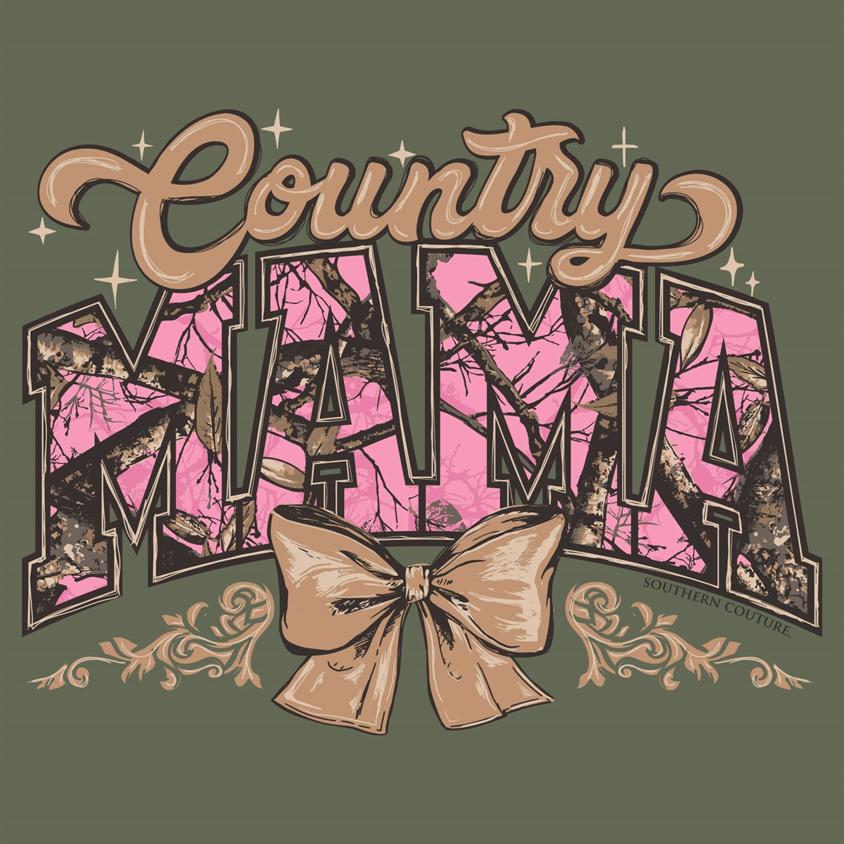 SC1566MGN Southern Couture Soft Style Country Mama in Military Green