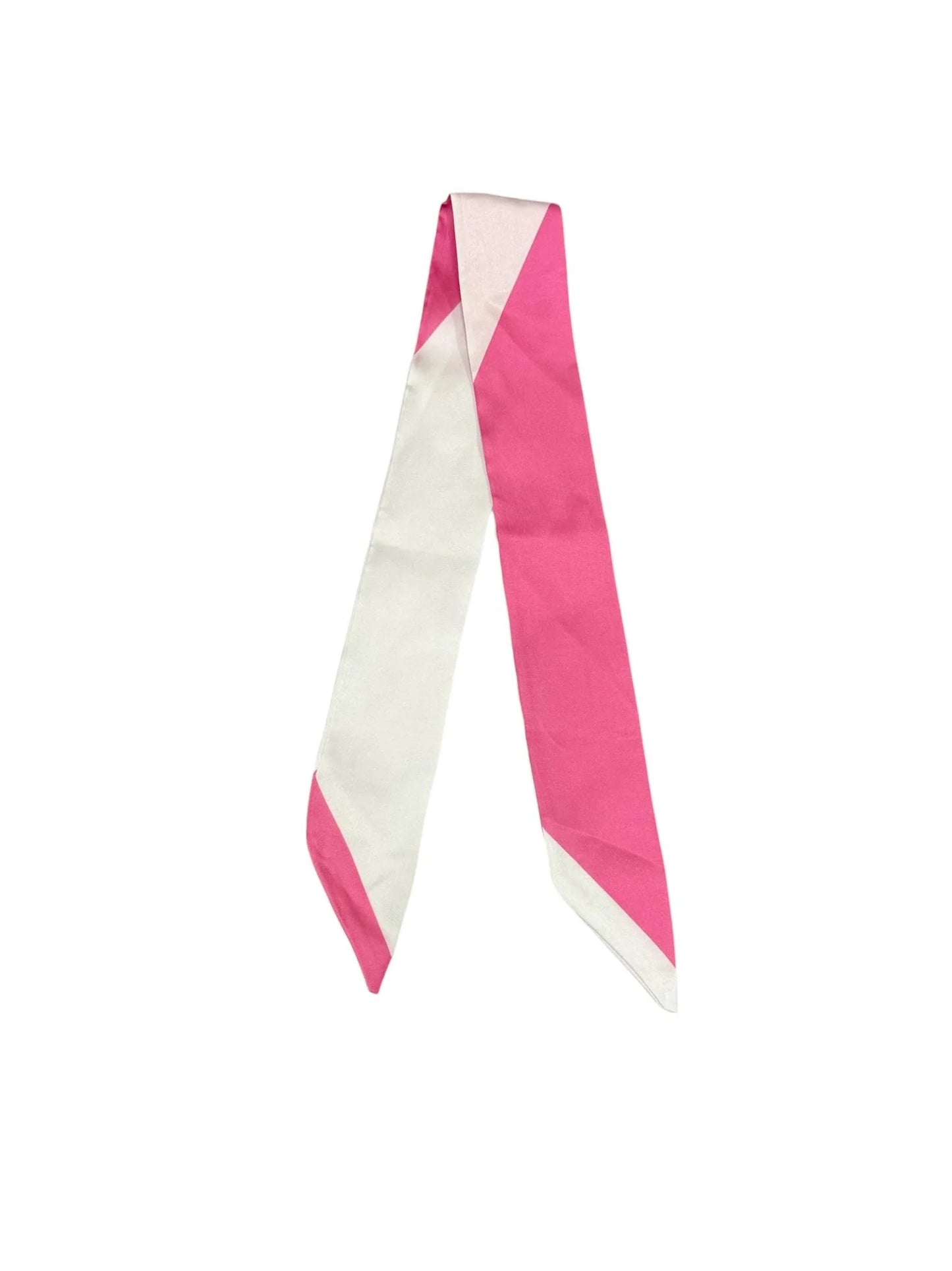 Twilly Scarf Pink and White 0