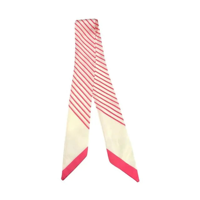 Twilly Scarf Pink and White Stripes 0