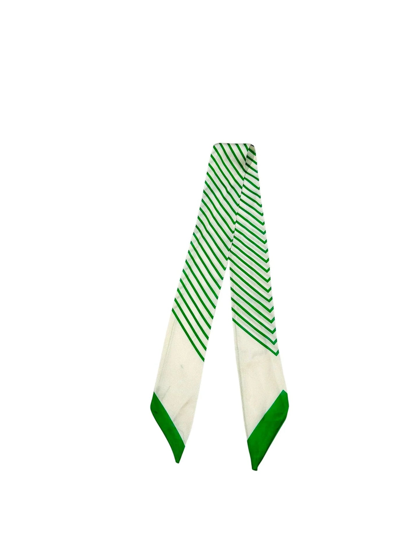 Twilly Scarf Green and White Stripe 0