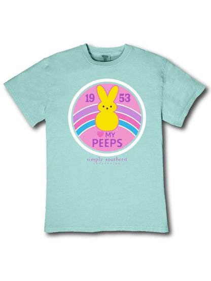 YTH-PEEPS-LOGO-TIDEPL Youth Simply Southern Peeps Logo in Tide Pool T-Shirt