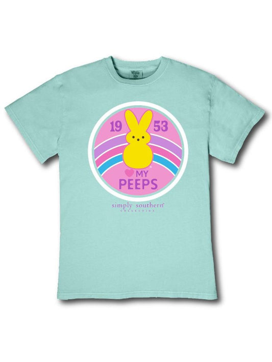 YTH-PEEPS-LOGO-TIDEPL Youth Simply Southern Peeps Logo in Tide Pool T-Shirt