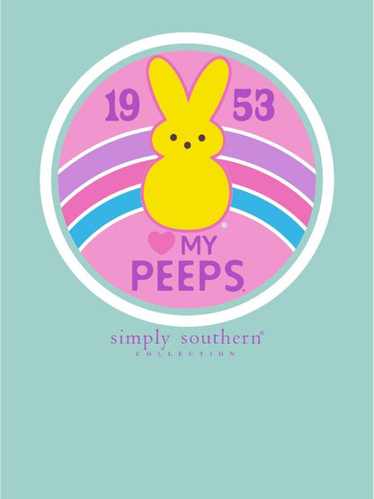 YTH-PEEPS-LOGO-TIDEPL Youth Simply Southern Peeps Logo in Tide Pool T-Shirt