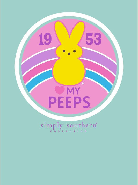 YTH-PEEPS-LOGO-TIDEPL Youth Simply Southern Peeps Logo in Tide Pool T-Shirt