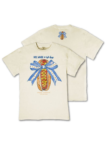 MINWASH-DOG-BONE Simply Southern Hot Dog Short Sleeve T-Shirt