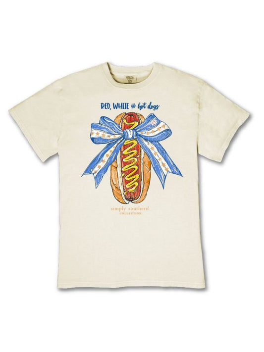 MINWASH-DOG-BONE Simply Southern Hot Dog Short Sleeve T-Shirt