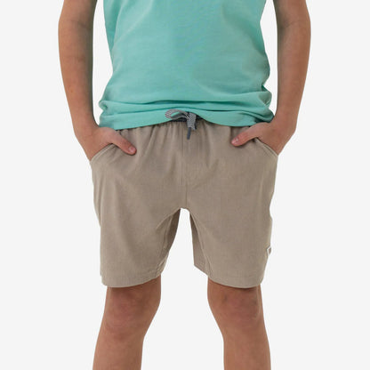 Burlebo Youth Athletic Short in Heather Khaki with Venado Camo Pockets
