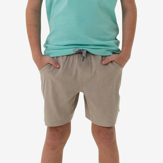 Burlebo Youth Athletic Short in Heather Khaki with Venado Camo Pockets