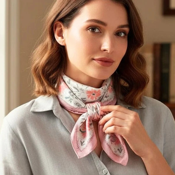 SC810351 Pink Grey Print Scarf 0